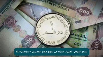 سعر الدرهم.. تغيرات جديدة في سوق مصر الخميس 4 سبتمبر 2025